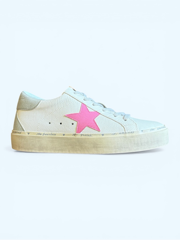 Shu Shop Reba Low-Top Sneaker With Pink Star Size 9 Women
